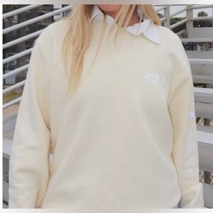Powder LA Butter Yellow 100% Cotton Sweatshirt; unisex; oversized S